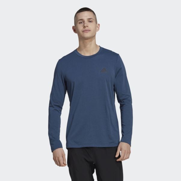 Tee Shirt Manches Longues Sport Feelready 2 Move Aeroready Bleu Marine Adidas