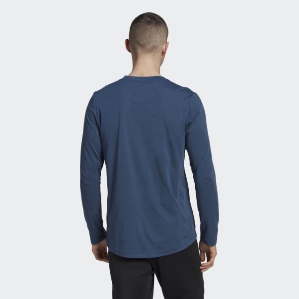 Tee Shirt Manches Longues Sport Feelready 2 Move Aeroready Bleu Marine Adidas