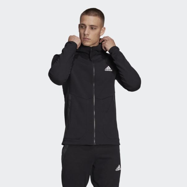 Adidas Veste Noire Entièrement Zippée Conçue Pour Gameday