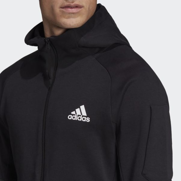 Adidas Veste Noire Entièrement Zippée Conçue Pour Gameday