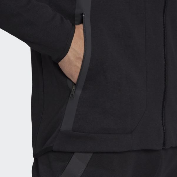 Adidas Veste Noire Entièrement Zippée Conçue Pour Gameday