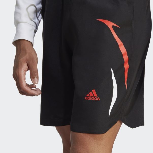 Short Tissé Adidas Colour Block Noir