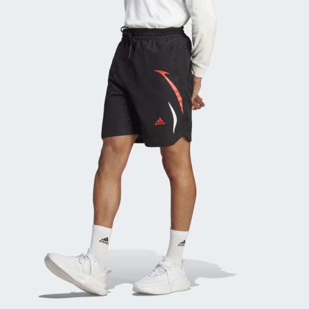 Short Tissé Color Block Noir Adidas