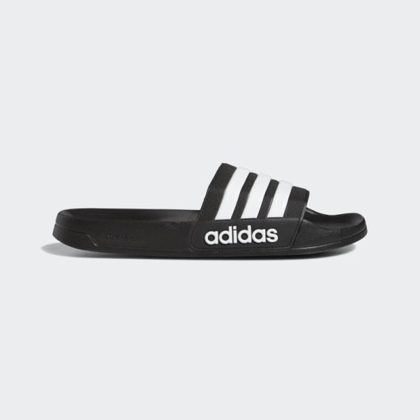 Adidas Adilette Toboggans De Douche Noir/blanc