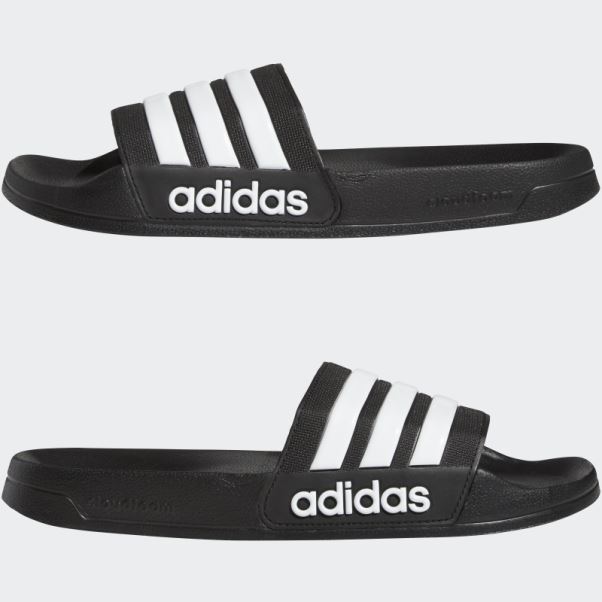 Adidas Adilette Toboggans De Douche Noir/blanc