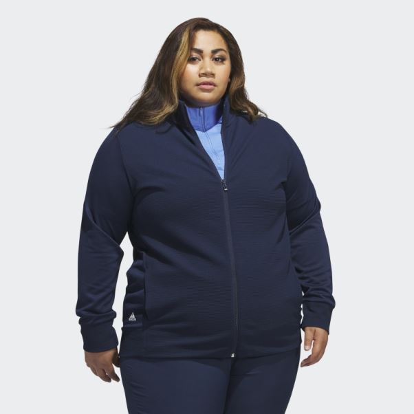Veste Zippée Texturée Bleu Marine (taille Plus) Adidas