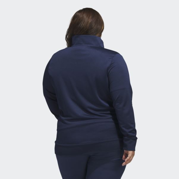 Adidas Veste Texturée Entièrement Zippée (grande Taille) Bleu Marine
