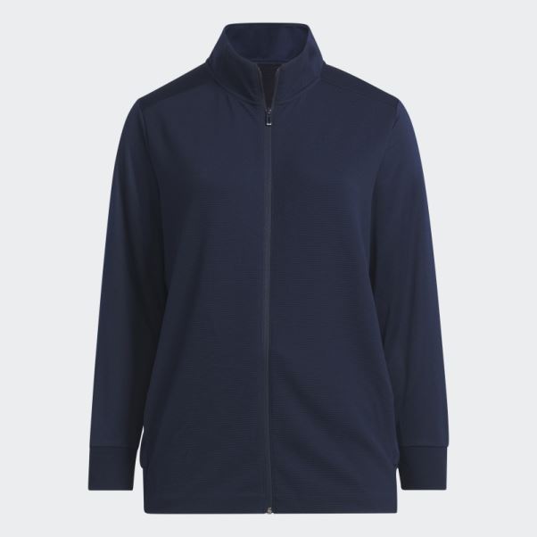 Adidas Veste Texturée Entièrement Zippée (grande Taille) Bleu Marine