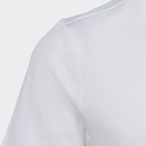 T-shirt Slim En Coton Adidas Essentials Gros Logo Blanc