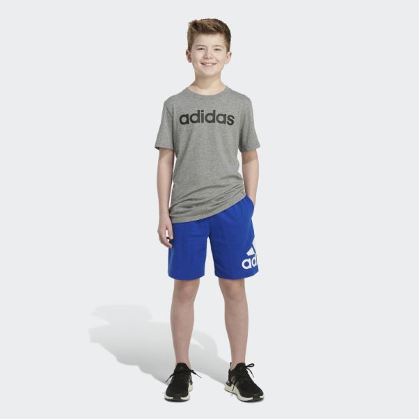Adidas Bleu Royal Essentiel Français Terry écusson De Short De Sport