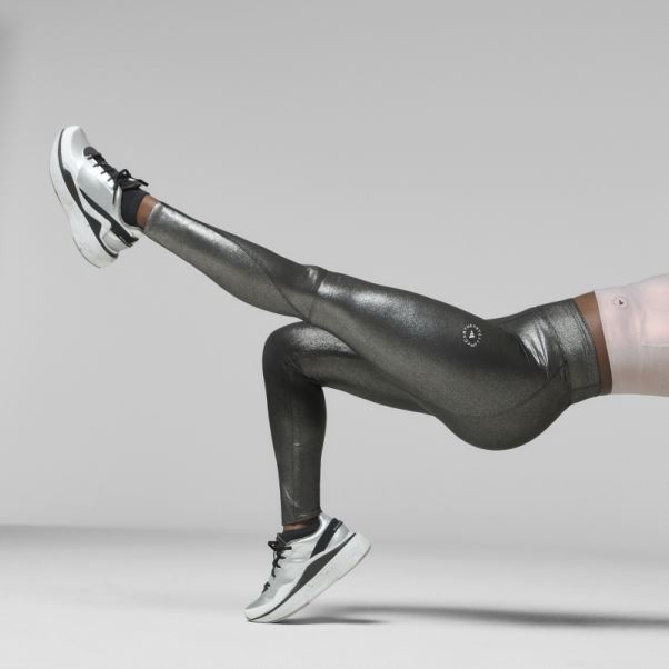 Adidas By Stella Mccartney Leggings D'entraînement Brillants Argentés