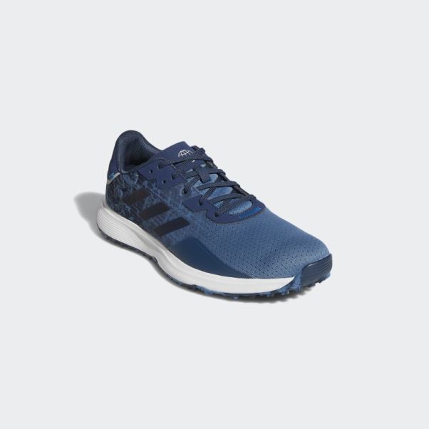 Adidas S2g Chaussures De Golf Sans Crampons Bleu Altéré