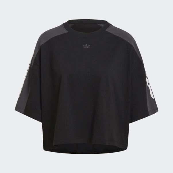 Adidas T-shirt Court Graphique Bloqué Noir