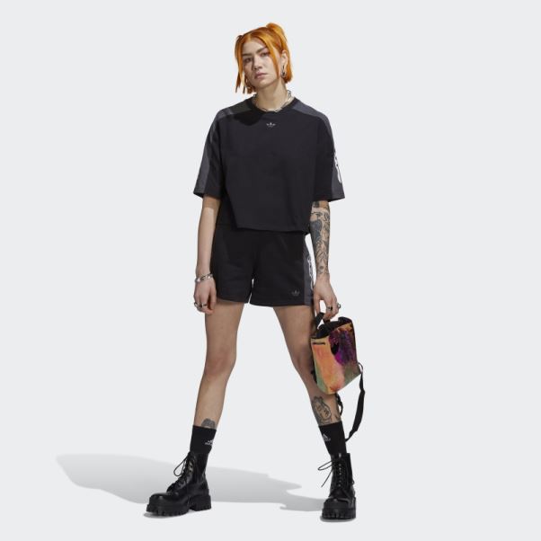 Adidas T-shirt Court Graphique Bloqué Noir