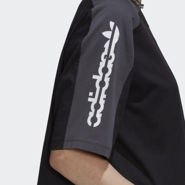 Adidas T-shirt Court Graphique Bloqué Noir