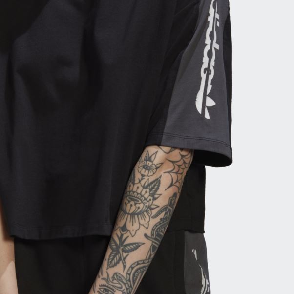 Adidas T-shirt Court Graphique Bloqué Noir