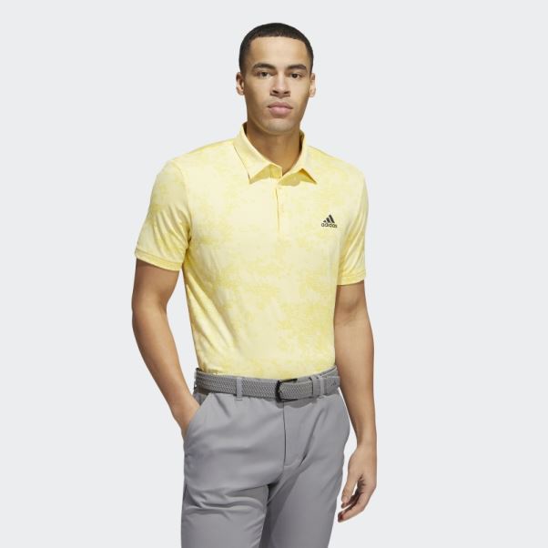 Polo Jacquard Jaune Adidas