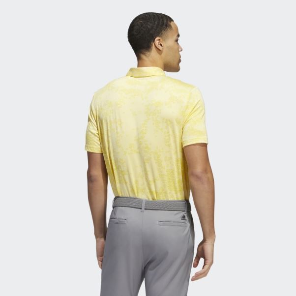 Polo Jacquard Jaune Adidas