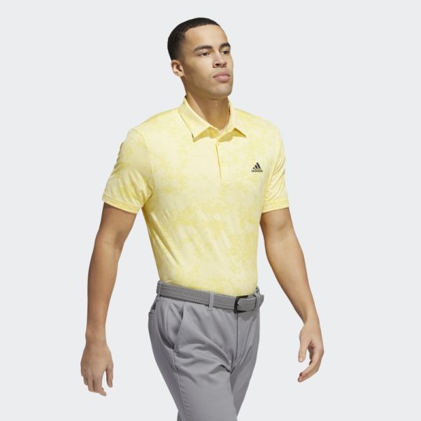 Polo Jacquard Jaune Adidas