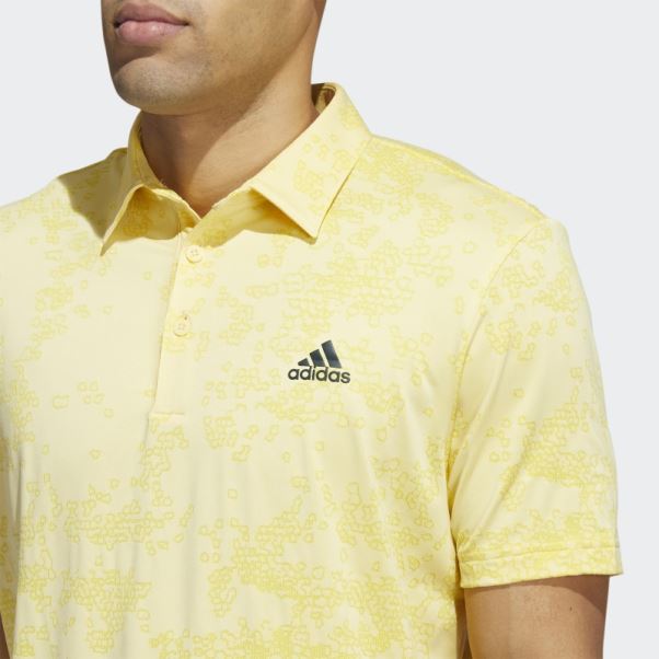 Polo Jacquard Jaune Adidas