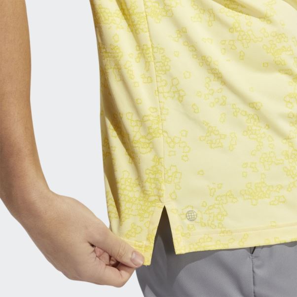 Polo Jacquard Jaune Adidas
