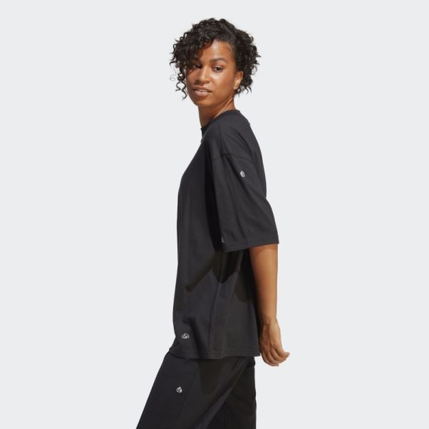 T-shirt Boyfriend Avec Graphismes Inspirés Des Cristaux De Guérison Adidas Noir
