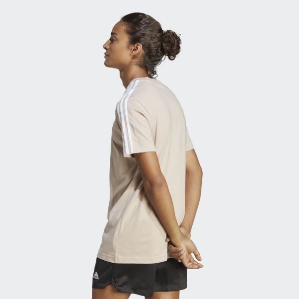 T-shirt à 3 Bandes En Jersey Adidas Essentials Taupe