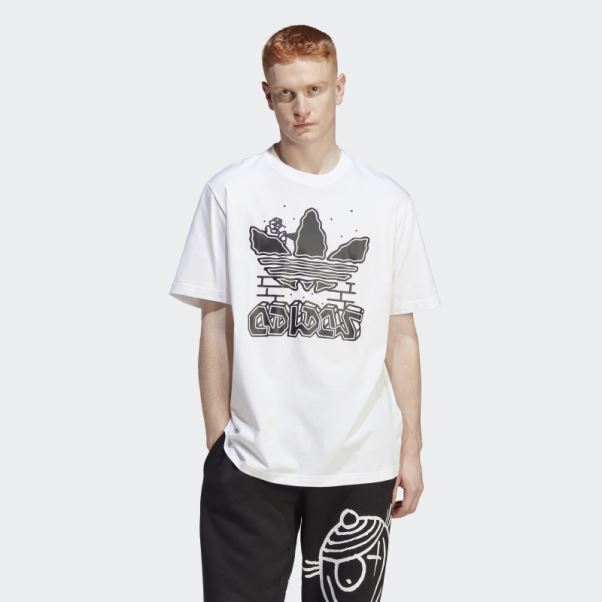 T-shirt Blanc Graphique Hack The Elite Adidas