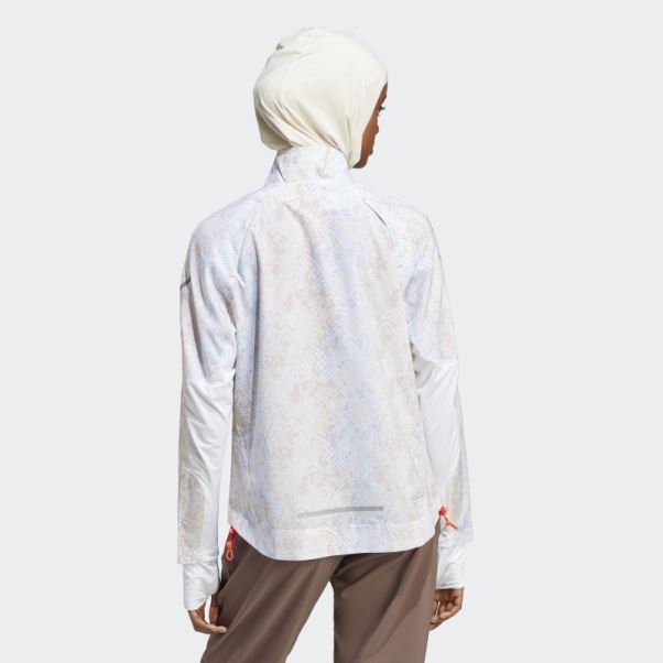 Adidas Veste De Course Rapide Iteration Blanche