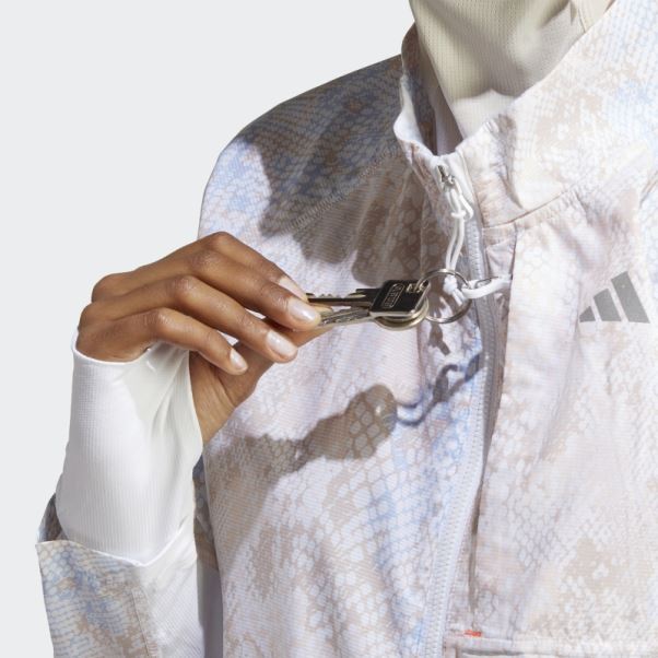Adidas Veste De Course Rapide Iteration Blanche