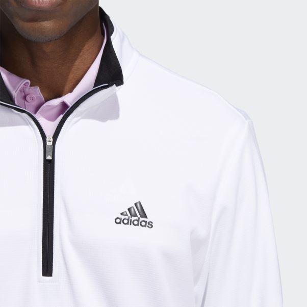 Pull Adidas Blanc à Quart De Zip