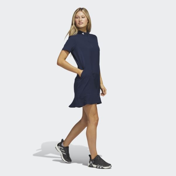 Adidas Robe à Volants Bleu Marine Mode