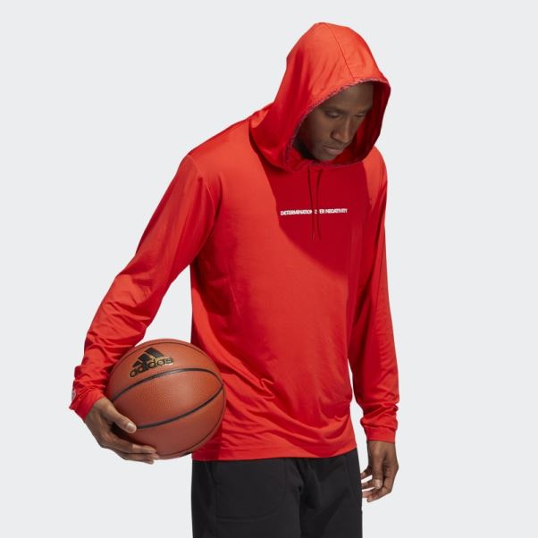Donovan Mitchell Sweat à Capuche Rouge Adidas