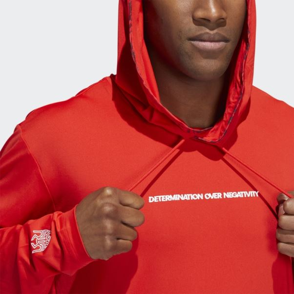 Donovan Mitchell Sweat à Capuche Rouge Adidas