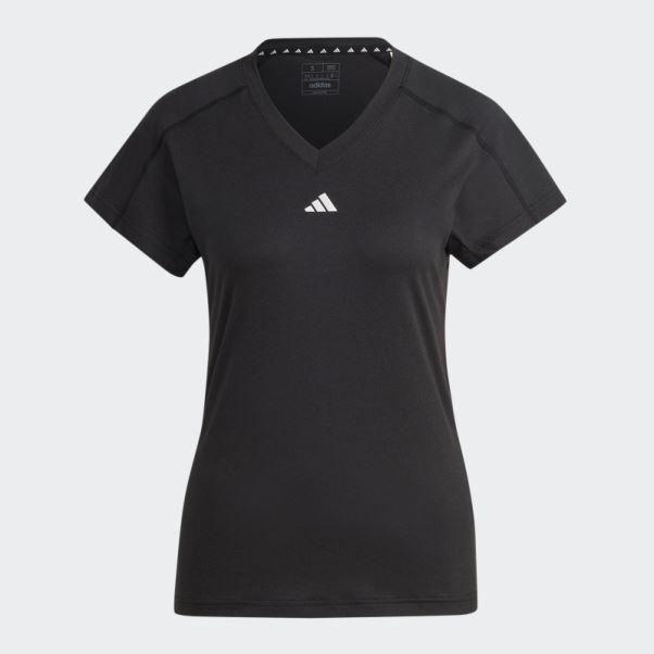 T-shirt à Col En V Avec Logo Minimal Aeroready Train Essentials Noir Adidas