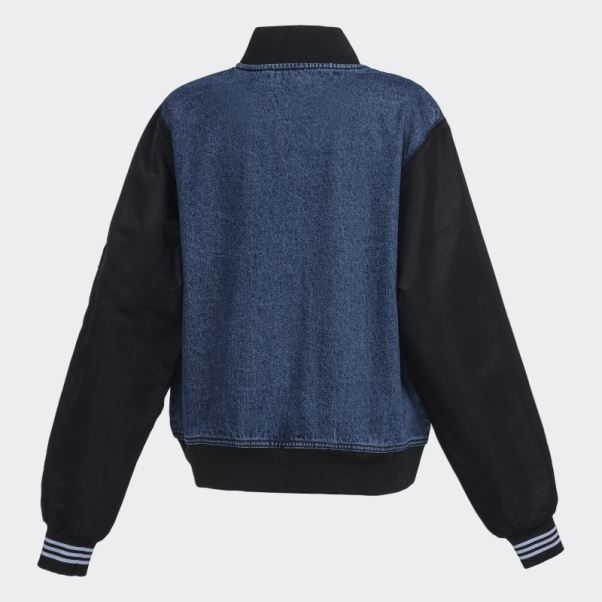 Veste En Jean Collégiale Denim Bleu Indigo Adidas