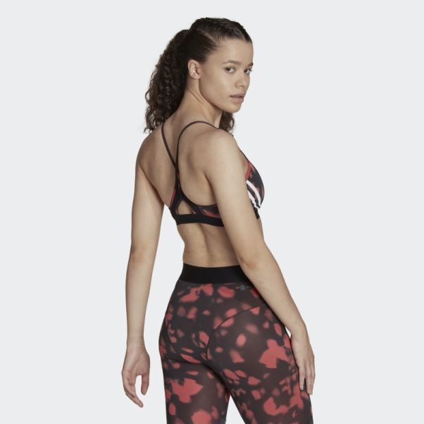 Soutien-gorge Imprimé Hyperglam à Maintien Léger Adidas Aeroreact Rouge