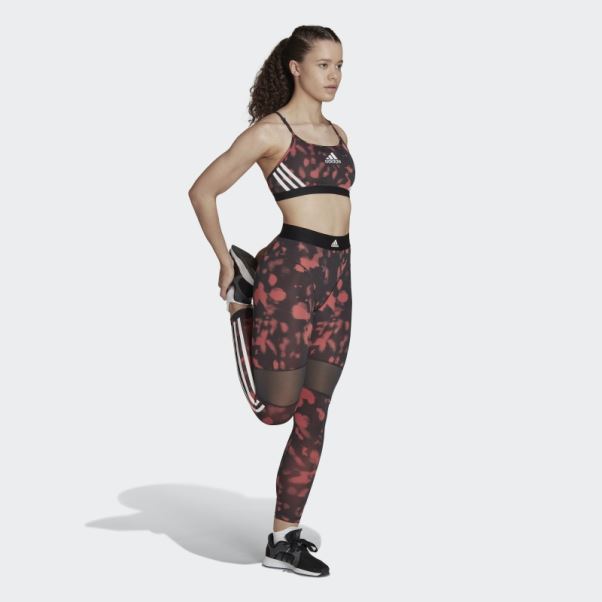 Soutien-gorge Imprimé Hyperglam à Maintien Léger Adidas Aeroreact Rouge