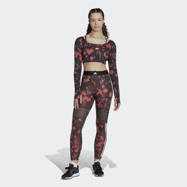 Soutien-gorge Imprimé Hyperglam à Maintien Léger Adidas Aeroreact Rouge