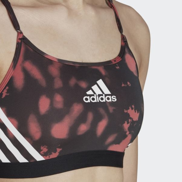 Soutien-gorge Imprimé Hyperglam à Maintien Léger Adidas Aeroreact Rouge