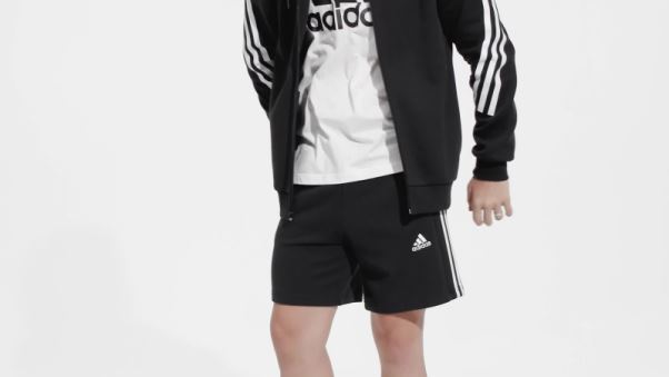Short En Molleton à 3 Bandes Essentials Noir Adidas