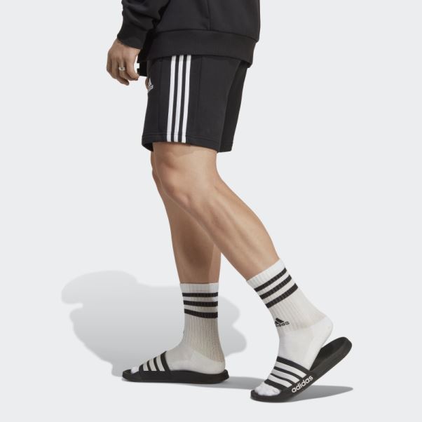 Short En Molleton à 3 Bandes Essentials Noir Adidas