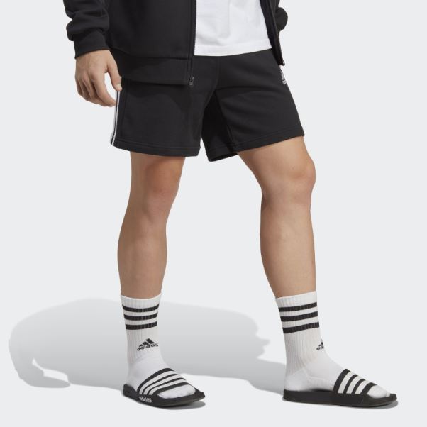 Short En Molleton à 3 Bandes Essentials Noir Adidas