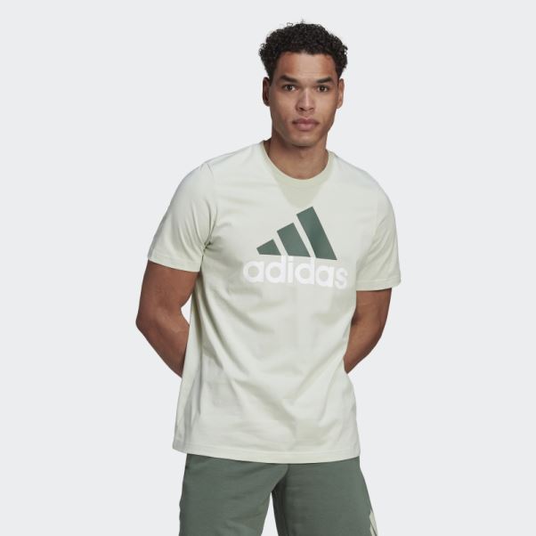 T-shirt Essentials Gros Logo Vert Adidas
