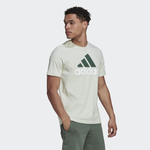 T-shirt Essentials Gros Logo Vert Adidas