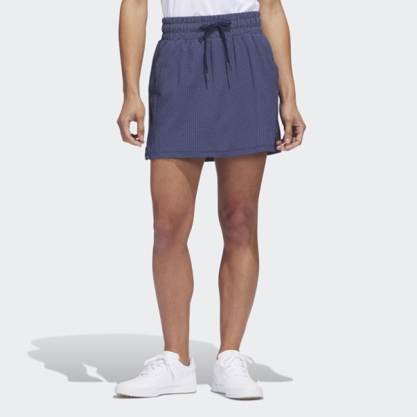 Jupe De Golf En Seersucker 16 Pouces Bleu Marine Adidas
