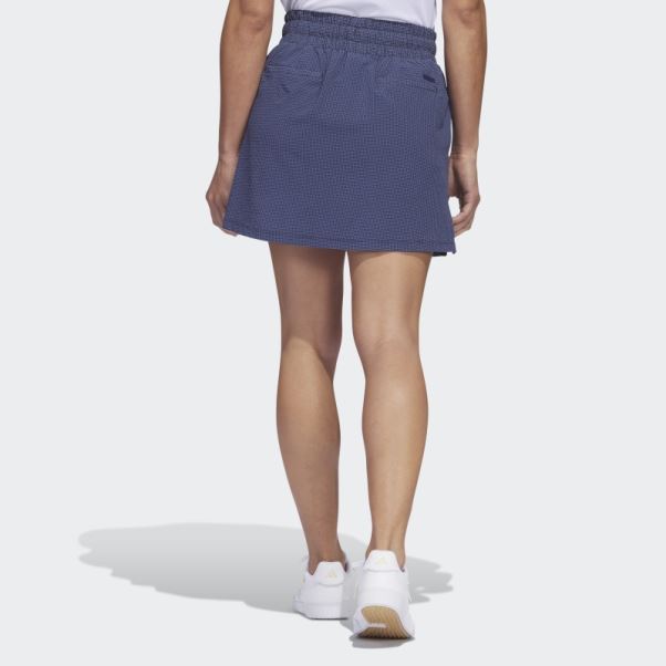 Adidas Bleu Marine Seersucker 16 Pouces Jupe De Golf Mode