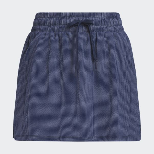 Adidas Bleu Marine Seersucker 16 Pouces Jupe De Golf Mode