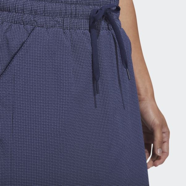 Jupe-short De Golf Adidas Bleu Marine En Seersucker 16 Pouces