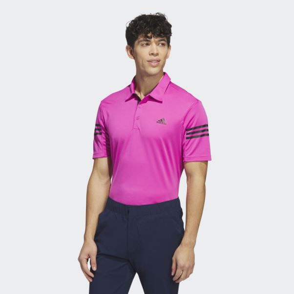 Polo 3 Bandes Fuchsia Adidas